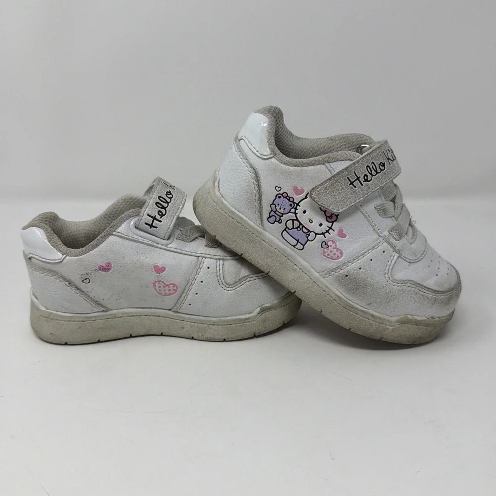 Hello Kitty White Slip On Toddler Tennis Shoes Sz 7 Pastel Cutesy